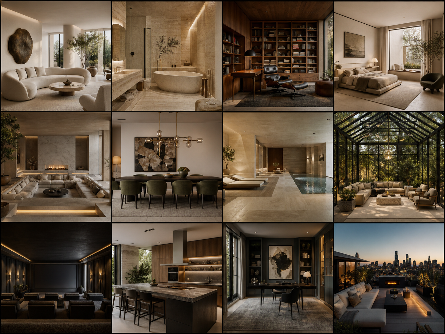 AI-generated intelligent interior concept collection